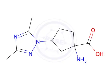Chemical structure of 1-Amino-3-(3,5-dimethyl-1h-1,2,4-triazol-1-yl)cyclopentane-1-carboxylic acid