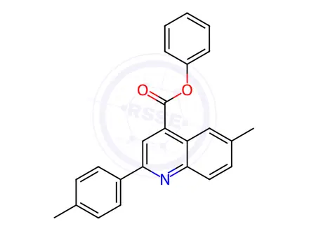 Chemical structure of phenyl 6-methyl-2-(4-methylphenyl)-4-quinolinecarboxylate