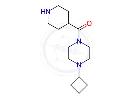 Chemical structure of 1-cyclobutyl-4-(piperidine-4-carbonyl)piperazine