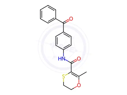 Chemical structure of 1,4-Oxathiin-3-carboxamide, N-(4-benzoylphenyl)-5,6-dihydro-2-methyl-