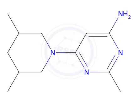 Chemical structure of 6-(3,5-dimethylpiperidin-1-yl)-2-methylpyrimidin-4-amine