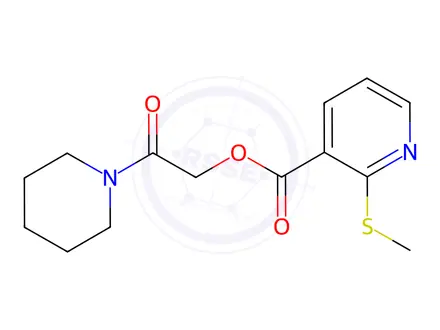 Chemical structure of 2-Oxo-2-(piperidin-1-yl)ethyl 2-(methylthio)nicotinate