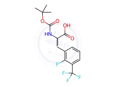 Chemical structure of Phenylalanine, N-[(1,1-dimethylethoxy)carbonyl]-2-fluoro-3-(trifluoromethyl)-