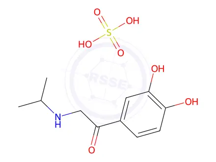 Chemical structure of bis[[2-(3,4-dihydroxyphenyl)-2-oxoethyl]isopropylammonium] sulphate