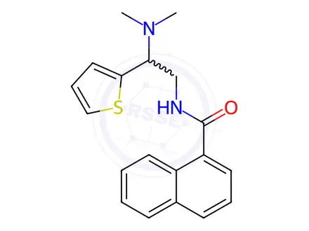 Chemical structure of N-(2-(Dimethylamino)-2-(thiophen-2-yl)ethyl)-1-naphthamide