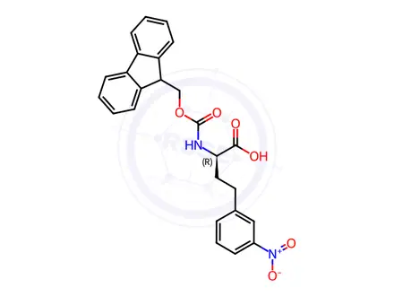 Chemical structure of N-Fmoc-3-nitro-D-homophenylalanine