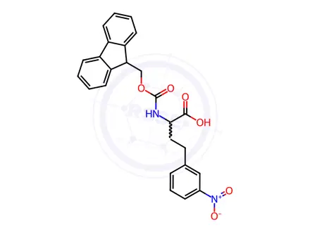 Chemical structure of N-Fmoc-3-nitro-DL-homophenylalanine