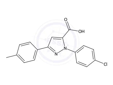 Chemical structure of 1-(4-Chlorophenyl)-3-(p-tolyl)-1H-pyrazole-5-carboxylic acid