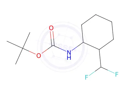 Chemical structure of Tert-butyl (2-(difluoromethyl)cyclohexyl)carbamate