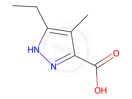 Chemical structure of 3-ethyl-4-methyl-1H-pyrazole-5-carboxylic acid