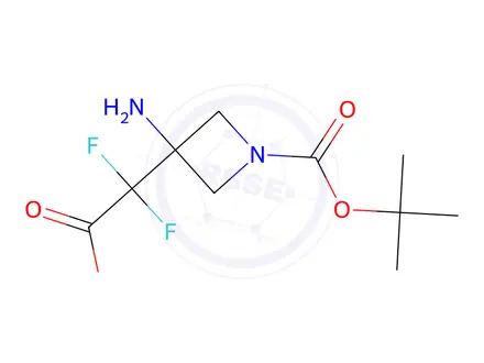 Chemical structure of 2-(3-Amino-1-(tert-butoxycarbonyl)azetidin-3-yl)-2,2-difluoroacetic acid