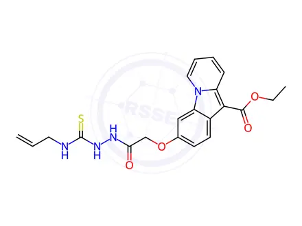 Chemical structure of Ethyl 3-(2-(2-(allylcarbamothioyl)hydrazinyl)-2-oxoethoxy)pyrido[1,2-a]indole-10-carboxylate