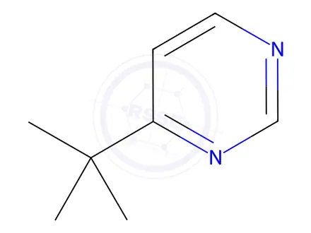 Chemical structure of Pyrimidine, 4-(1,1-dimethylethyl)-(9CI)