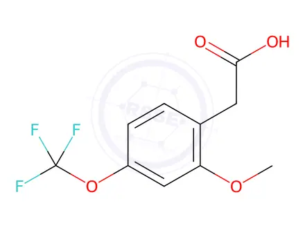 Chemical structure of 2-methoxy-4-(trifluoromethoxy)-Benzeneacetic acid