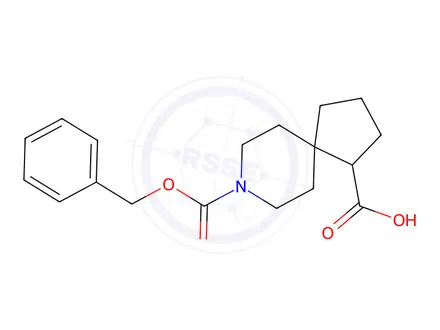 Chemical structure of 8-((Benzyloxy)carbonyl)-8-azaspiro[4.5]Decane-1-carboxylic acid