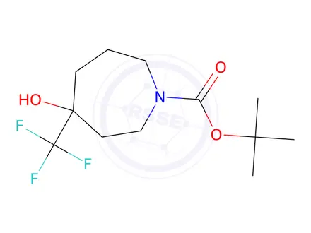 Chemical structure of 4-Hydroxy-4-Trifluoromethyl-Azepane-1-Carboxylic Acid Tert-Butyl Ester