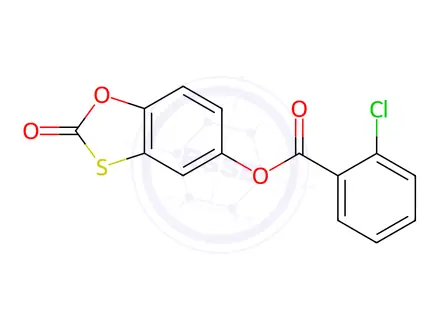 Chemical structure of 2-Oxobenzo[d][1,3]oxathiol-5-yl 2-chlorobenzoate