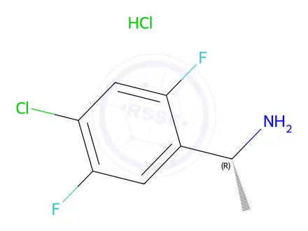 Chemical structure of (R)-1-(4-Chloro-2,5-difluorophenyl)ethan-1-amine hydrochloride