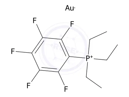 Chemical structure of Gold, (pentafluorophenyl)(triethylphosphine)-