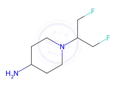 Chemical structure of 1-(1,3-difluoropropan-2-yl)piperidin-4-amine dihydrochloride