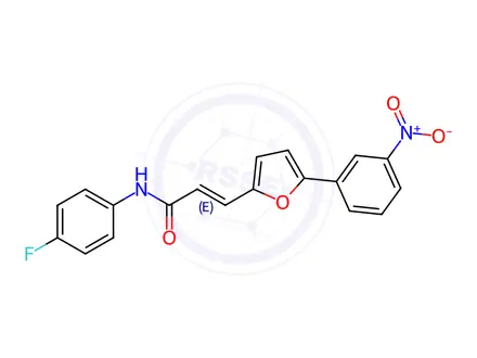 Chemical structure of N-(4-Fluorophenyl)-3-(5-(3-nitrophenyl)furan-2-yl)acrylamide