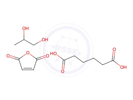 Chemical structure of Hexanedioic acid, polymer with 2,5-furandione and 1,2-propanediol
