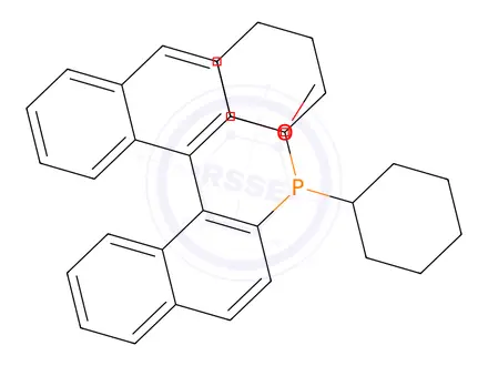 Chemical structure of Phosphine, dicyclohexyl[(1S)-2'-methoxy[1,1'-binaphthalen]-2-yl]-(9CI)