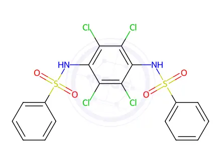 Chemical structure of n,n'-(Perchloro-1,4-phenylene)dibenzenesulfonamide