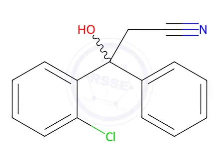 Chemical structure of 3-(o-chlorophenyl)-3-hydroxy-3-phenylpropiononitrile