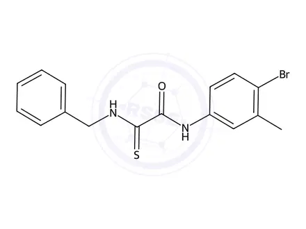 Chemical structure of 2-(Benzylamino)-N-(4-bromo-3-methylphenyl)-2-thioxoacetamide