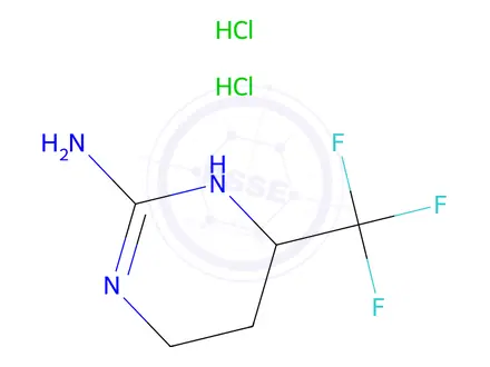 Chemical structure of 6-(Trifluoromethyl)-1,4,5,6-tetrahydropyrimidin-2-amine dihydrochloride