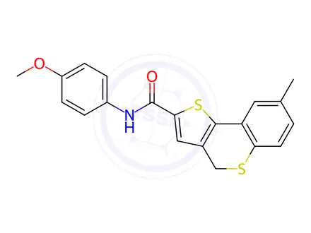 Chemical structure of N-(4-methoxyphenyl)-8-methyl-4H-thieno[3,2-c]thiochromene-2-carboxamide