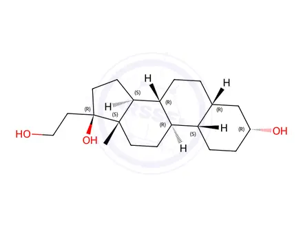 Chemical structure of (3α,5β,17α)-19-Norpregnane-3,17,21-triol