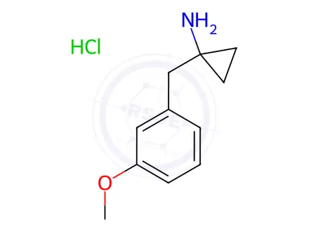 Chemical structure of 1-[(3-Methoxyphenyl)methyl]cyclopropan-1-amine hydrochloride
