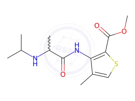 Chemical structure of Methyl 3-[2-(Isopropylamino)propanamido]-4-methylthiophene-2-carboxylate