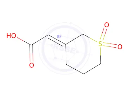 Chemical structure of 2-(1,1-Dioxidodihydro-2H-thiopyran-3(4H)-ylidene)acetic acid