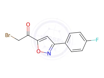 Chemical structure of 3-[(4-fluorophenyl)-5-(2-bromoacetyl)]isoxazole