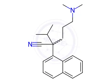 Chemical structure of α-[3-(Dimethylamino)propyl]-α-(1-methylethyl)-1-naphthaleneacetonitrile