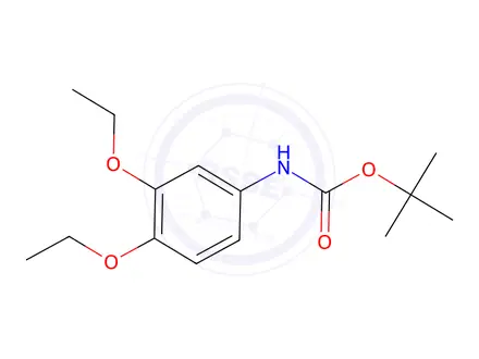 Chemical structure of Carbamic acid, (3,4-diethoxyphenyl)-, 1,1-dimethylethyl ester