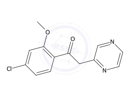 Chemical structure of 1-(4-Chloro-2-methoxyphenyl)-2-(pyrazin-2-yl)ethanone