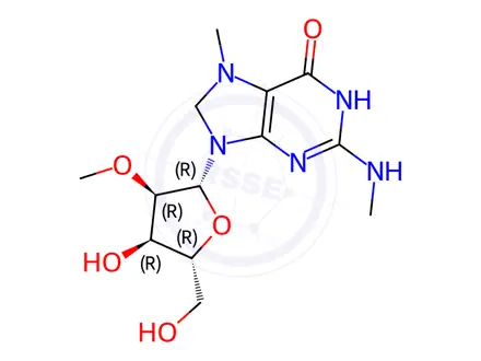 Chemical structure of N,7-Dimethyl-2'-O-methylguanosine