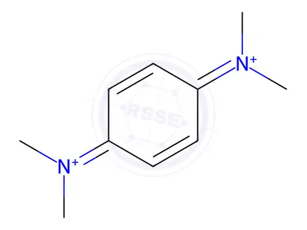 Chemical structure of N,N,N',N'-tetramethyl-4-quinonediiminium dication