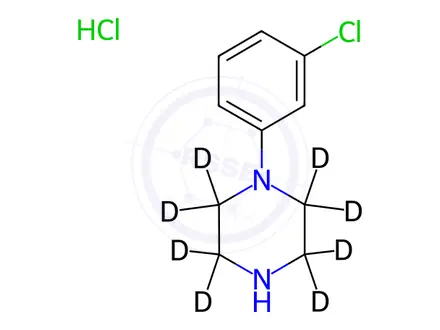 Chemical structure of m-chlorophenylpiperazine D8