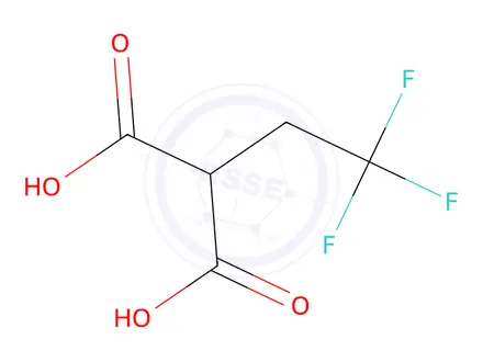 Chemical structure of 2-(2,2,2-trifluoroethyl)propanedioic acid
