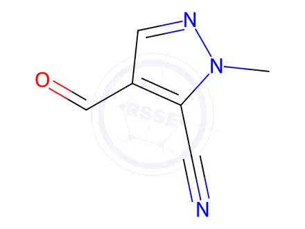 Chemical structure of 4-Formyl-1-methyl-1H-pyrazole-5-carbonitrile