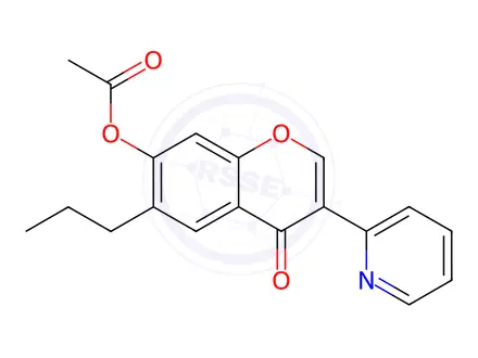 Chemical structure of 4-Oxo-6-propyl-3-(pyridin-2-yl)-4H-chromen-7-yl Acetate