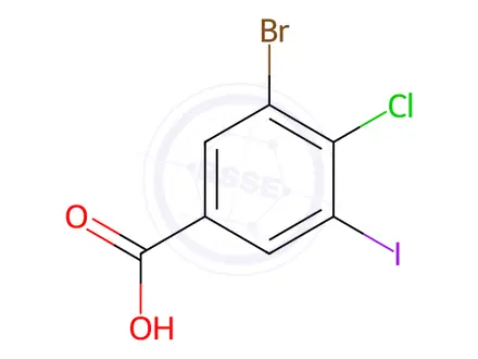 Chemical structure of Benzoic acid, 3-bromo-4-chloro-5-iodo-