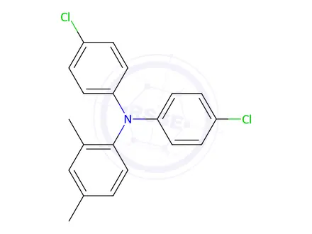Chemical structure of N,N-bis(4-chlorophenyl)-2,4-dimethylaniline
