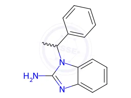 Chemical structure of 1-(1-Phenylethyl)benzimidazol-2-amine