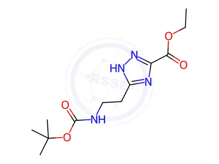 Chemical structure of Ethyl 5-(2-((tert-butoxycarbonyl)amino)ethyl)-1H-1,2,4-triazole-3-carboxylate